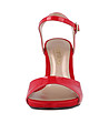 Червени сандали със златист ток Capri-3 снимка