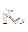 Бели дамски лачени сандали от естествена кожа Capri-0 снимка