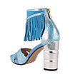 Сини дамски кожени сандали с ресни Magi-2 снимка