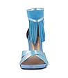 Сини дамски кожени сандали с ресни Magi-3 снимка