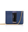Малка кожена дамска чанта в синьо Debby-0 снимка