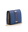 Малка кожена дамска чанта в синьо Debby-2 снимка