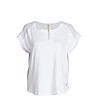 Бяла дамска блуза с прозрачни детайли-2 снимка