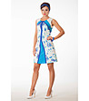 Памучна рокля в цвят екрю и сини нюанси Beverly-0 снимка