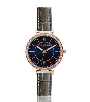 Дамски часовник в розовозлатисто с каишка от естествена кожа в цвят таупе Emily снимка