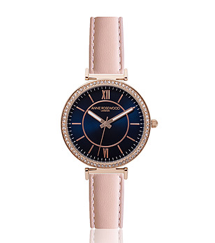 Дамски часовник в розовозлатисто с каишка от естествена кожа в розово Amanda снимка