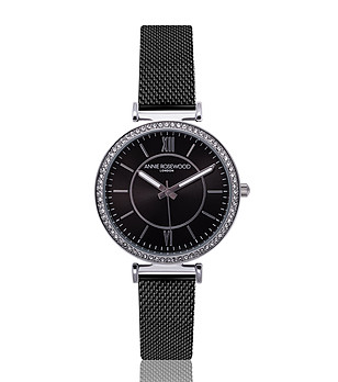Дамски часовник в сребристо и черно Diana снимка