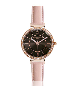 Дамски часовник в розовозлатисто с кожена каишка в розово Ksenia снимка