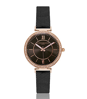 Дамски часовник в черно и розовозлатисто Aria снимка