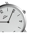 Сребрист мъжки часовник с кожена каишка в сиво Devon-2 снимка