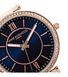 Дамски часовник в розовозлатисто с черна каишка от естествена кожа Nadine-1 снимка