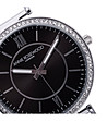 Дамски часовник в сребристо с каишка от естествена кожа в черно Inna-1 снимка