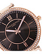 Дамски часовник в розовозлатисто с кожена каишка в черно Neoli-1 снимка