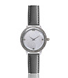 Дамски часовник в сребристо с кожена каишка в сиво Zaria-0 снимка