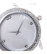 Дамски часовник в сребристо с кожена каишка в цвят крем Edelina-1 снимка