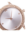 Дамски часовник в розовозлатисто с кожена каишка в цвят таупе Mona-1 снимка