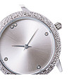 Дамски часовник в сребристо с кожена каишка в черно Abbie-1 снимка