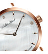 Дамски часовник в розовозлатисто с бяла каишка Taia-3 снимка