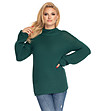Тъмнозелен плетен дамски пуловер Roxy-2 снимка