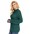 Тъмнозелен плетен дамски пуловер Roxy-3 снимка