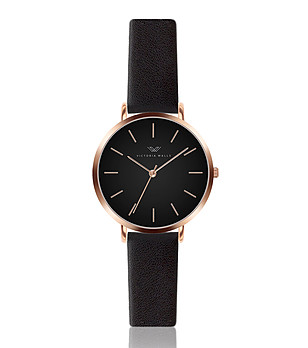 Дамски часовник в черно и розовозлатисто Moni снимка