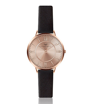 Дамски часовник в розовозлатисто и черно Lia снимка
