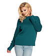 Плетен дамски пуловер в тъмнозелено Inna-2 снимка