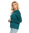 Плетен дамски пуловер в тъмнозелено Inna-3 снимка