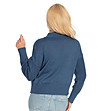Плетен дамски пуловер в син нюанс Inna-1 снимка
