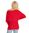 Плетена дамска блуза в червено Oliana-1 снимка