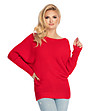 Дамски пуловер в червено Oliana-3 снимка