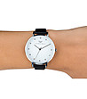 Дамски часовник в сребристо с черна каишка Lana-1 снимка