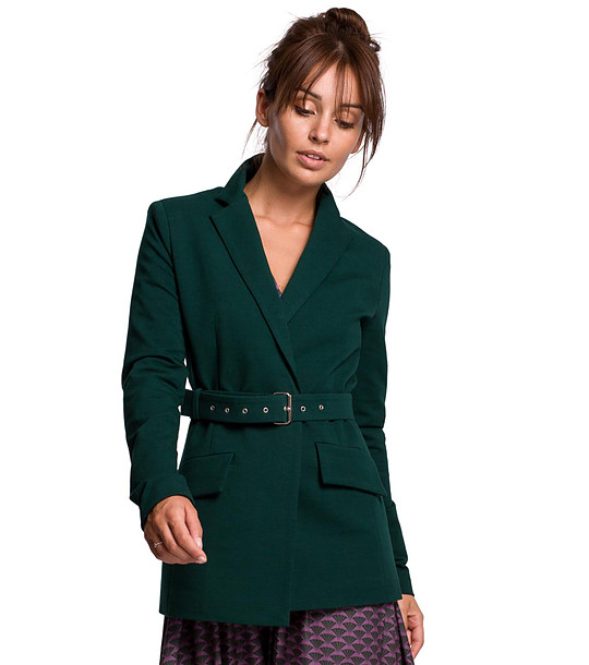 Памучно дамско сако в зелено Amedia снимка