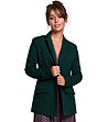 Памучно дамско сако в зелено Amedia-2 снимка