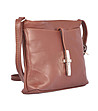 Кафява дамска кожена чанта за рамо Lea-2 снимка