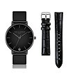 Черен дамски часовник с верижка и каишка Scarlet-0 снимка