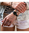 Дамски часовник в сребристо и черно с допълнителна каишка Viliana-2 снимка