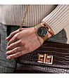 Дамски часовник в розовозлатисто и черно с допълнителна каишка Zyla-1 снимка