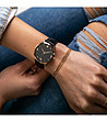 Дамски часовник в розовозлатисто и черно с допълнителна каишка Zyla-2 снимка