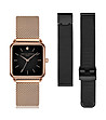 Дамски часовник в розовозлатисто и черно с допълнителна верижка Muria-0 снимка
