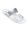 Дамски чехли в бяло и сребристо Selina-0 снимка
