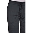 Черен памучен дамски панталон на райе-3 снимка