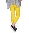 Жълт дамски панталон от памук и лен Aura-1 снимка