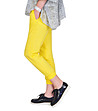 Жълт дамски панталон от памук и лен Aura-2 снимка