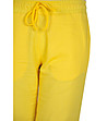 Жълт дамски панталон от памук и лен Aura-4 снимка