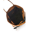 Дамска кожена чанта в цвят камел с шалче Alda-3 снимка