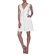 Бяла памучна рокля с цип-0 снимка