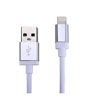 Бял бързо зареждащ USB кабел за iPhone 5/6 снимка