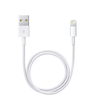 Бял USB към Lightning кабел за Apple iPhone и iPad снимка