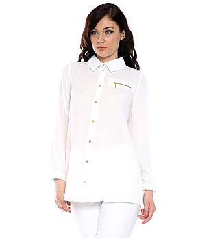 Бяла дамска  риза Samira снимка